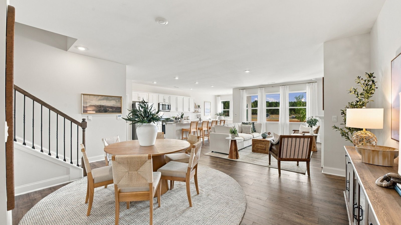 open concept view with staircase