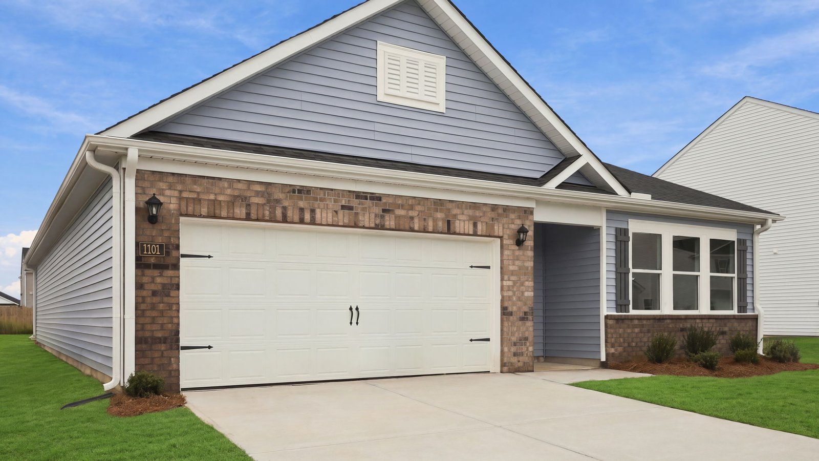 front view of home with two car garage