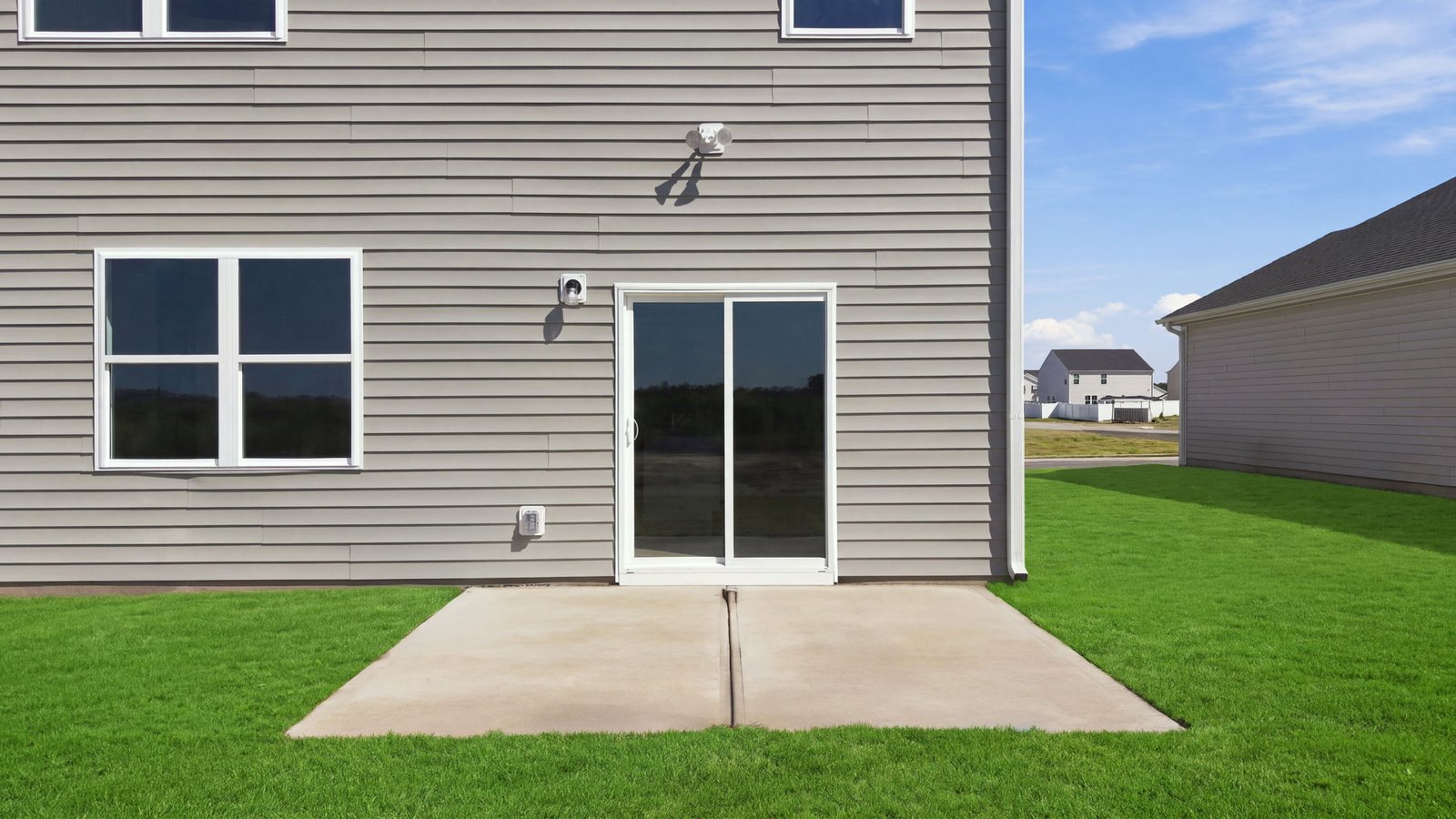 rear view of home and back patio pad