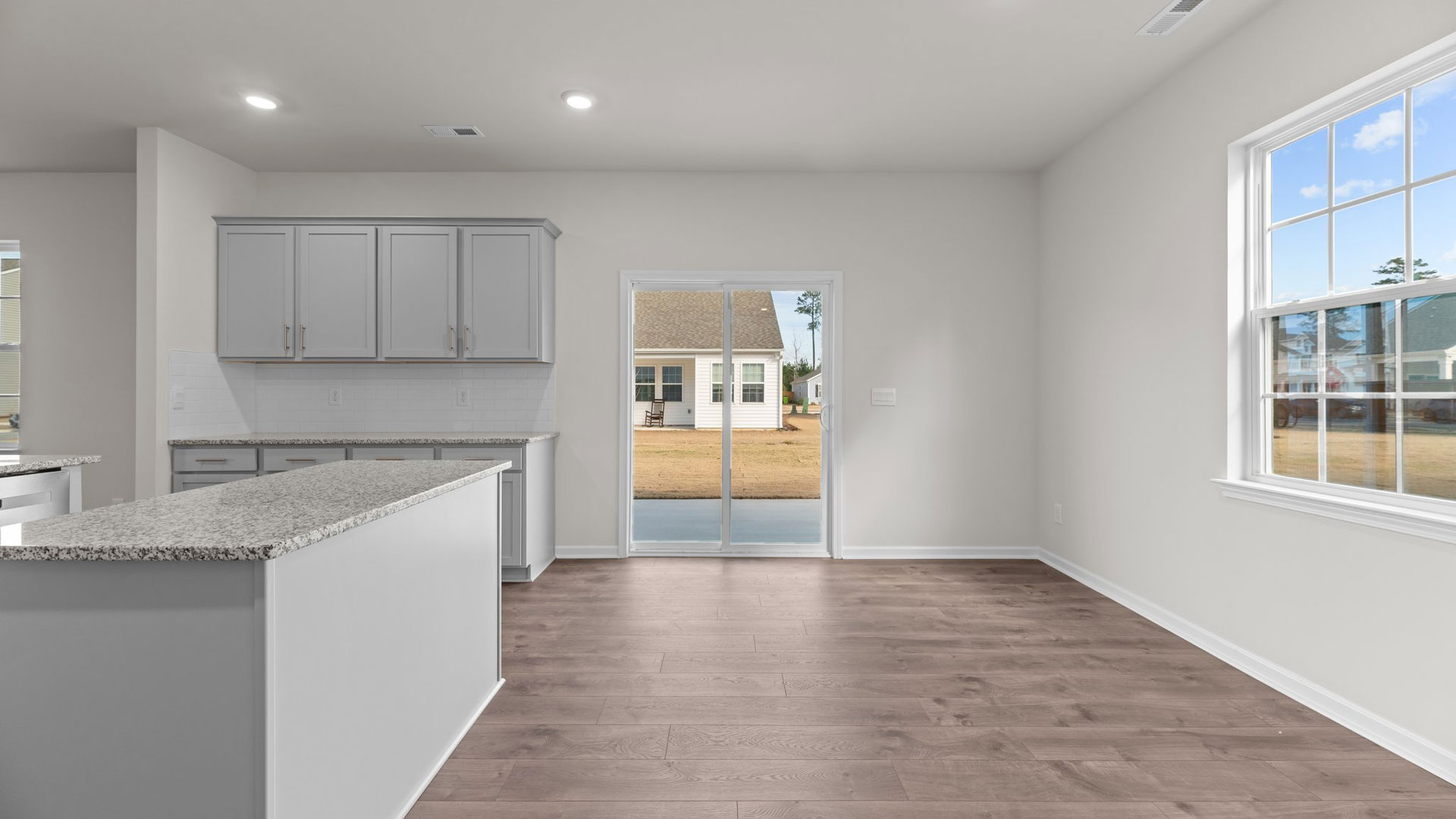 kitchen view with stainless steel appliances and island
