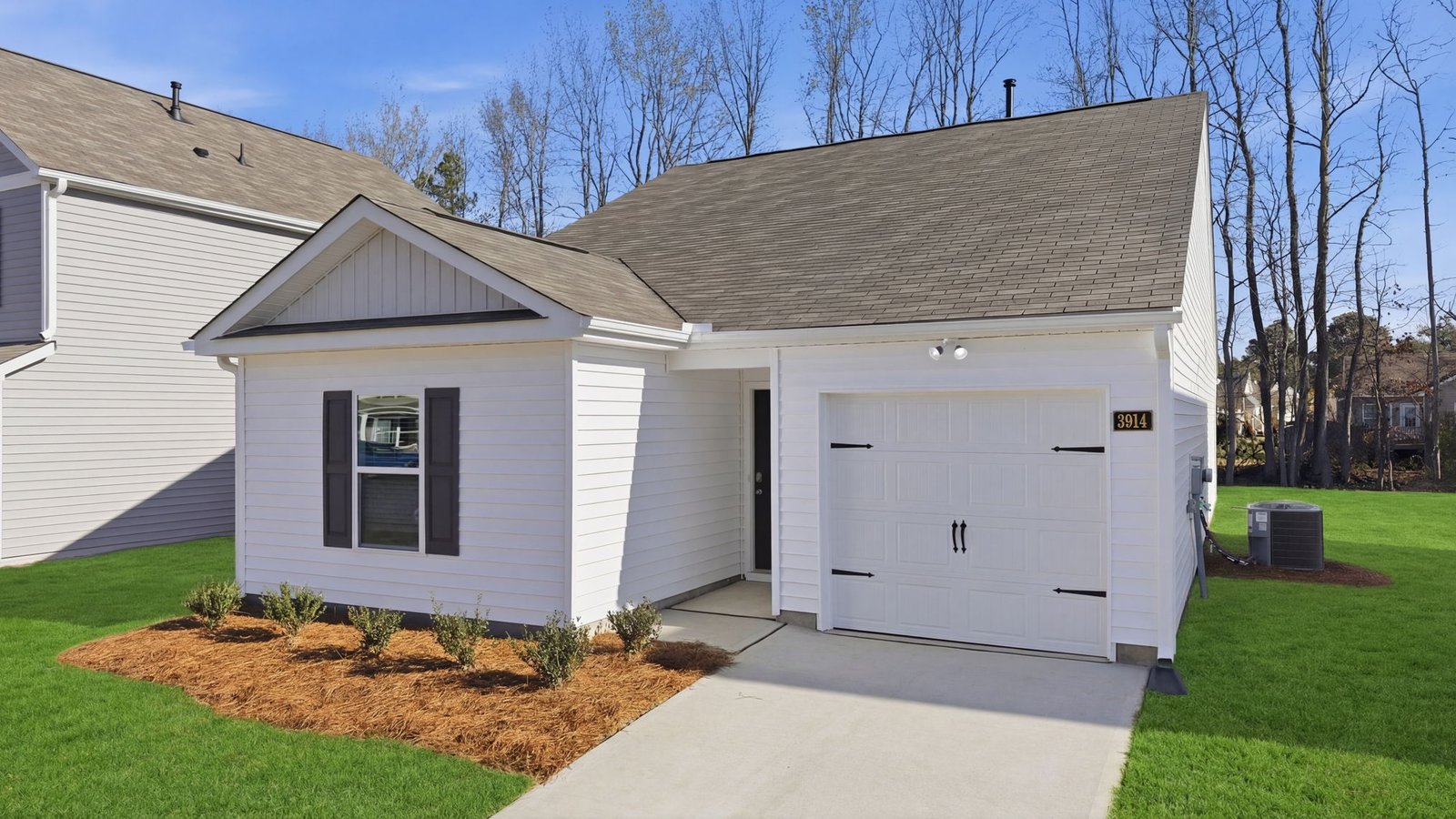 One story home with one car garage