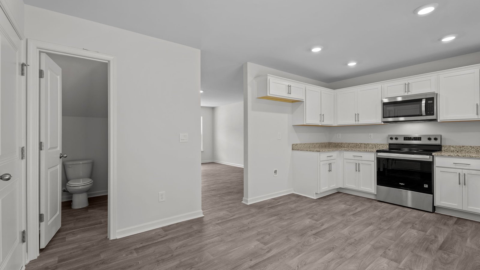 kitchen and powder room