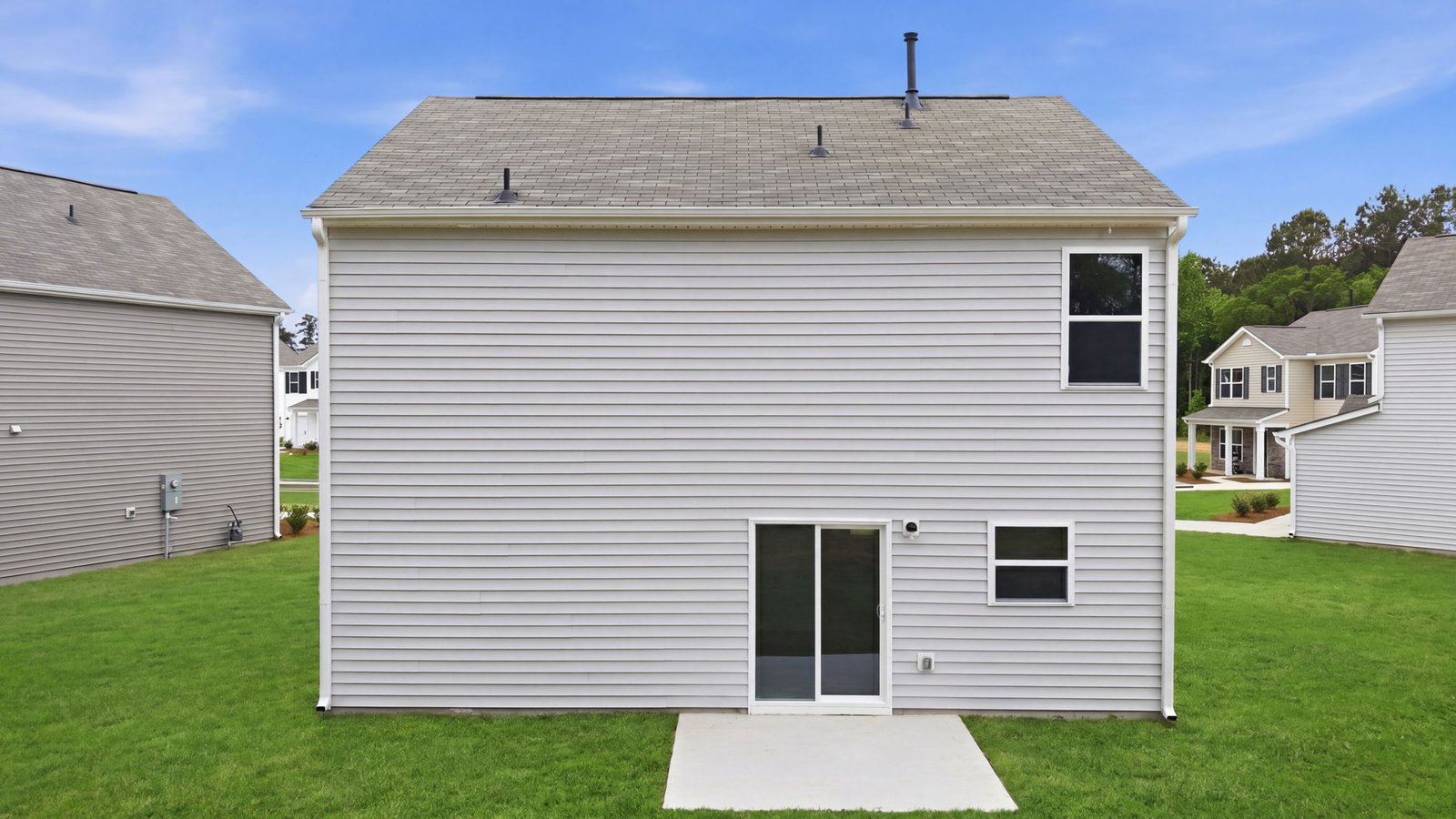 rear view of two story home