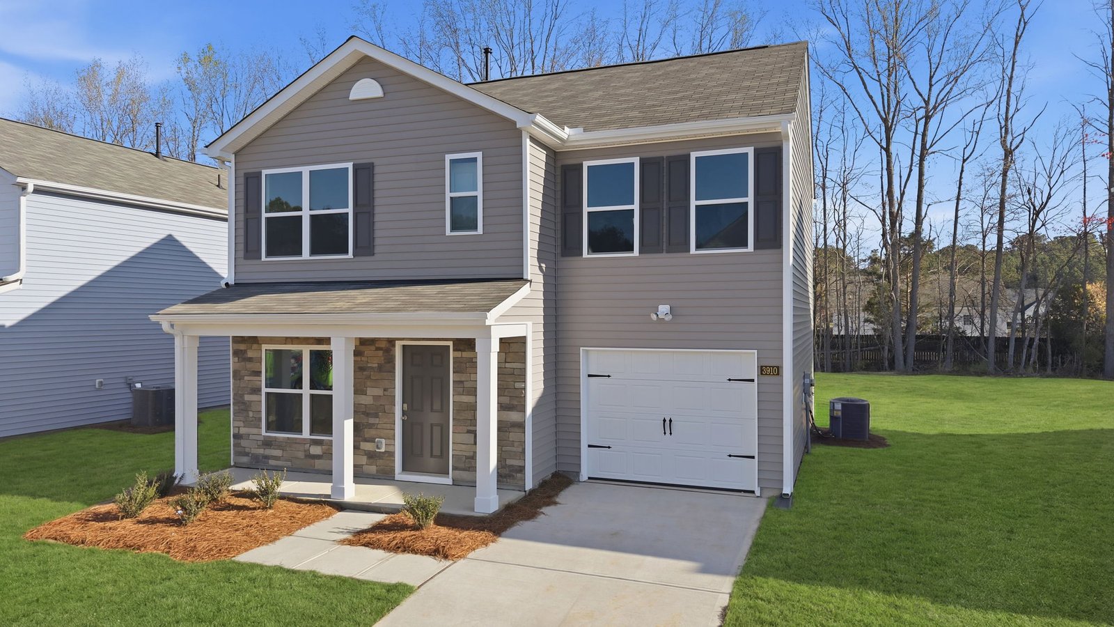 Two story home with two car garage