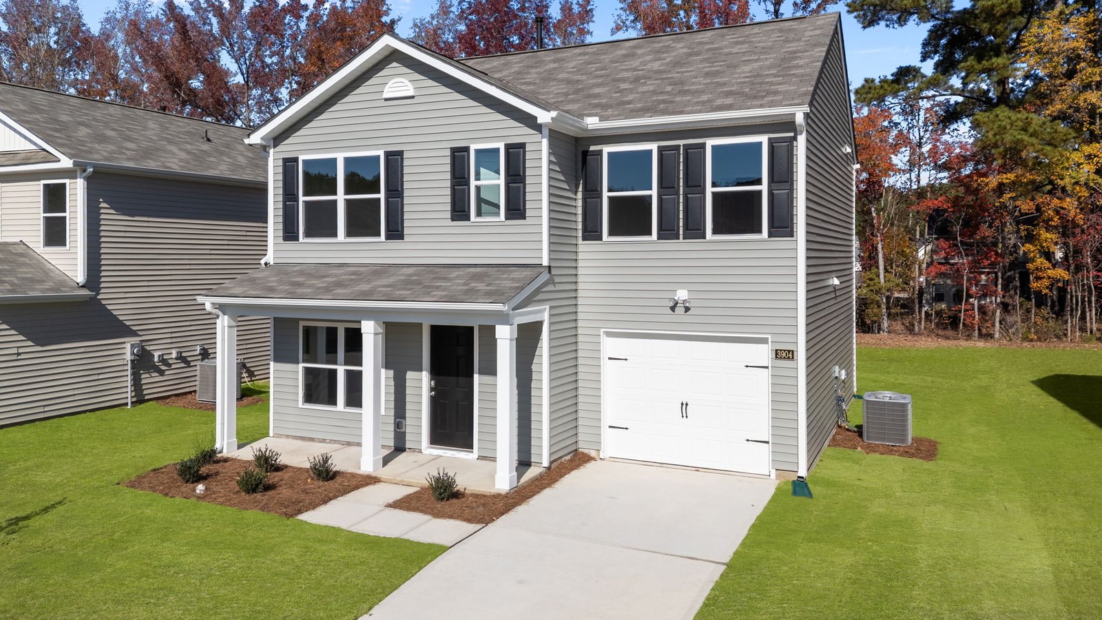 house with two car garage