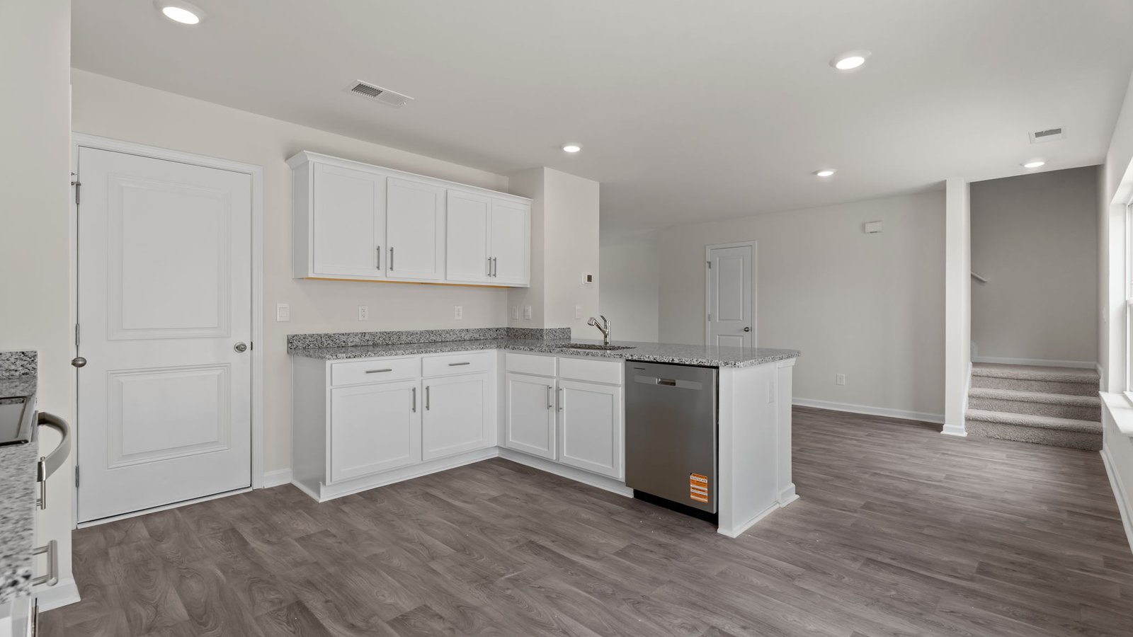 open kitchen and dining room area