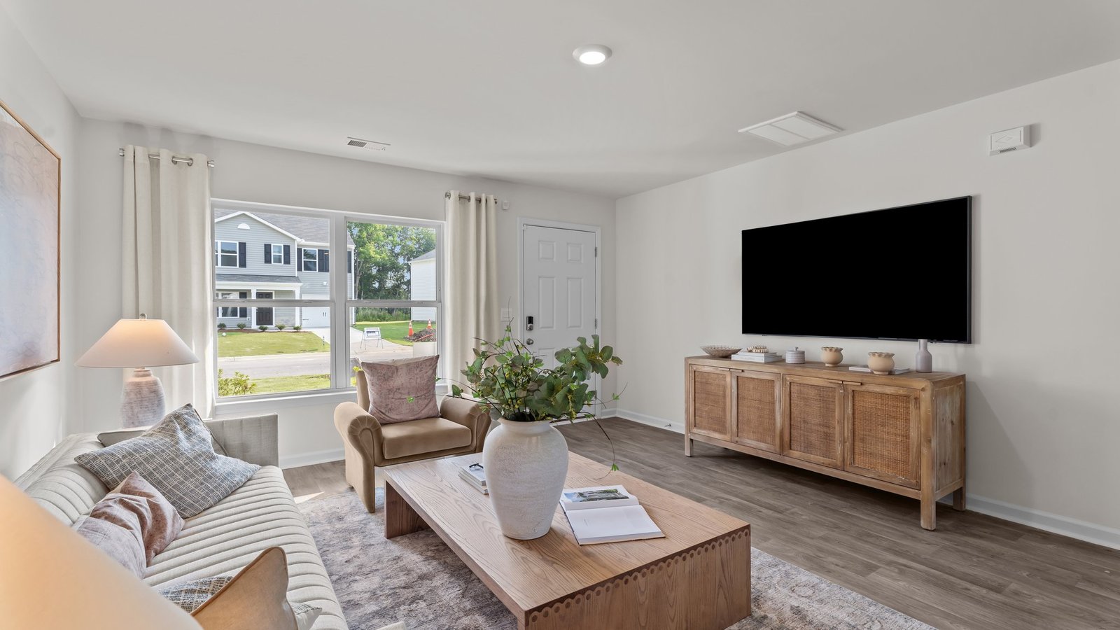 Open living area with open concept floor plan