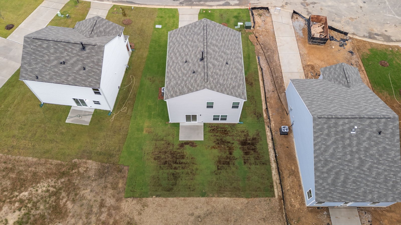 aerial view of back yard