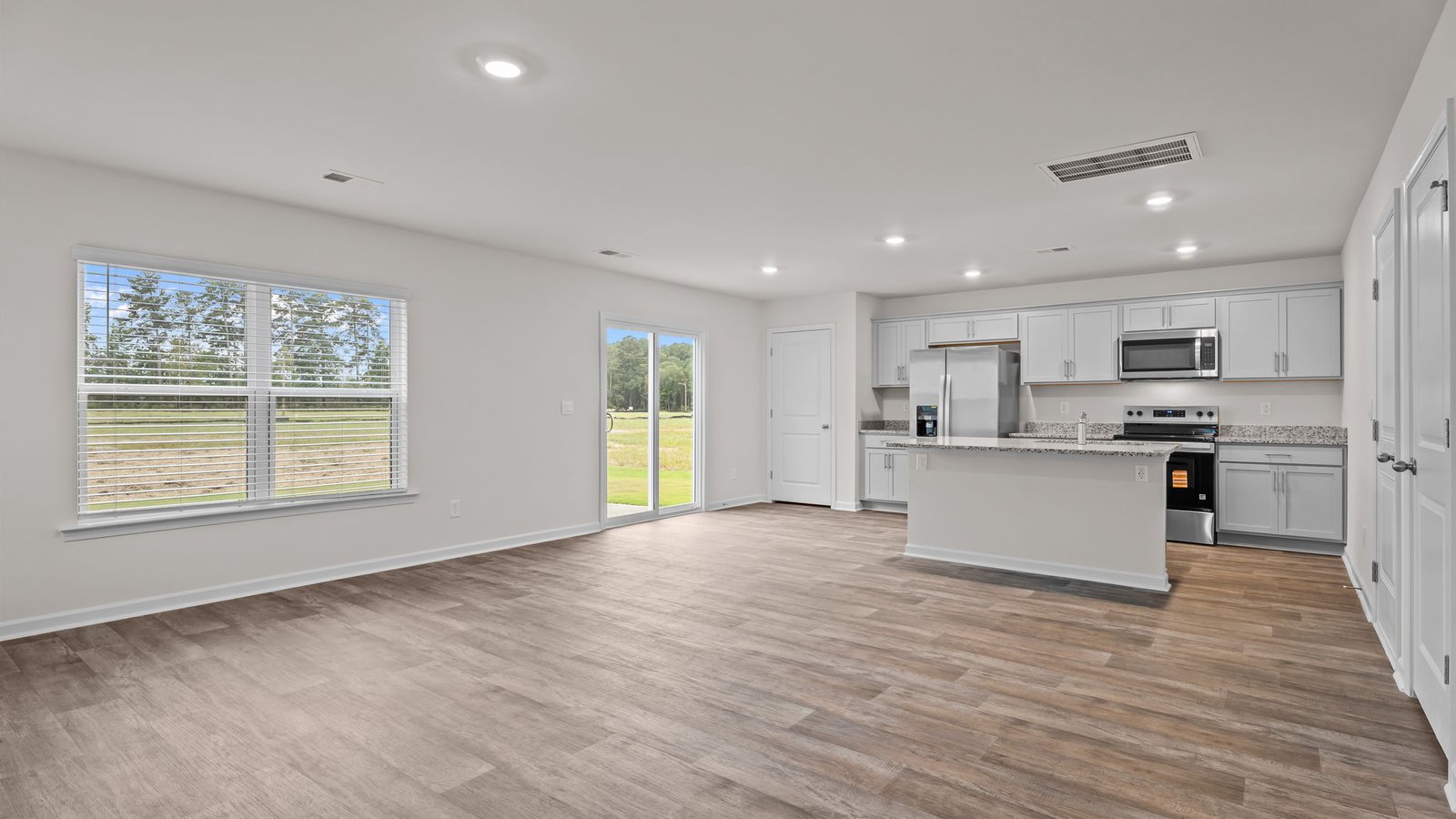 open living area and kitchen