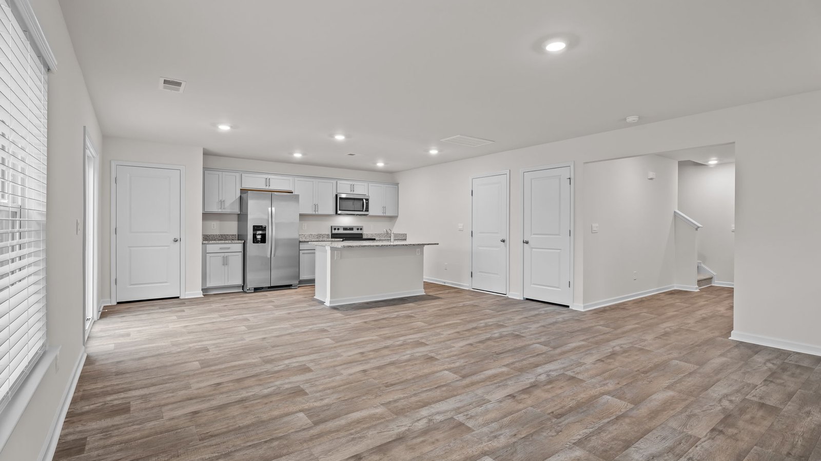 open living area and kitchen