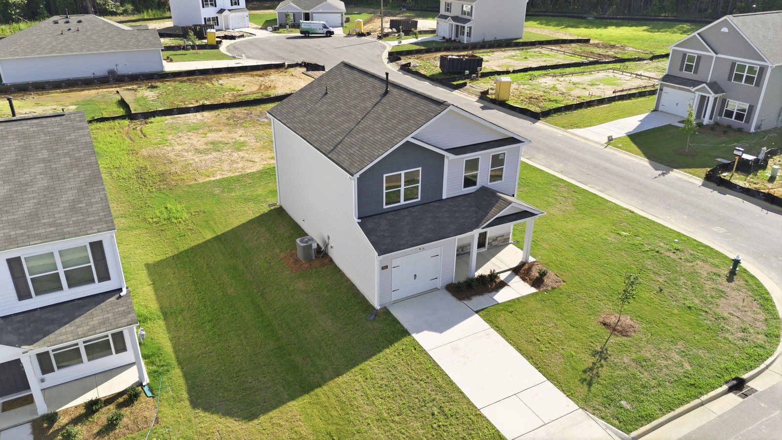 aerial of the front of home