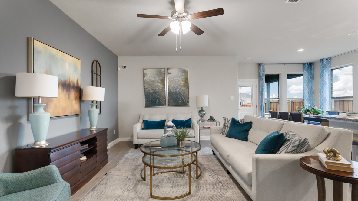 Open living and family room