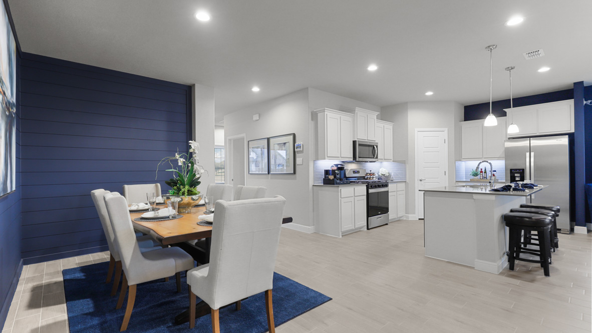 Open concept kitchen and dining