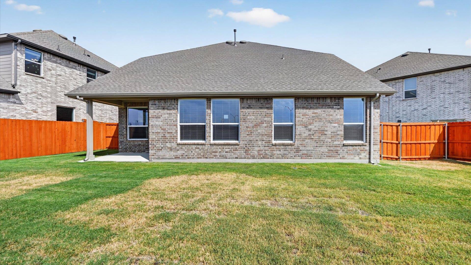 Open outdoor space and covered patio