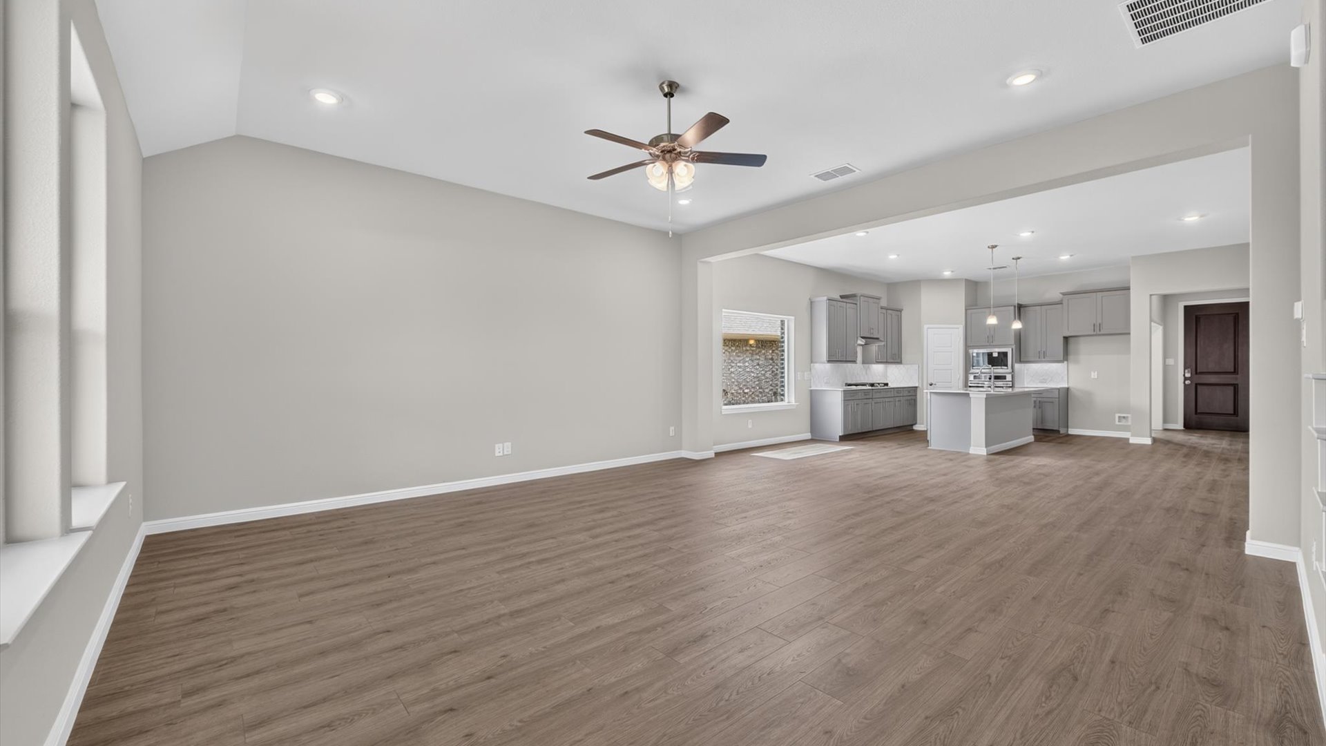 Open kitchen and living