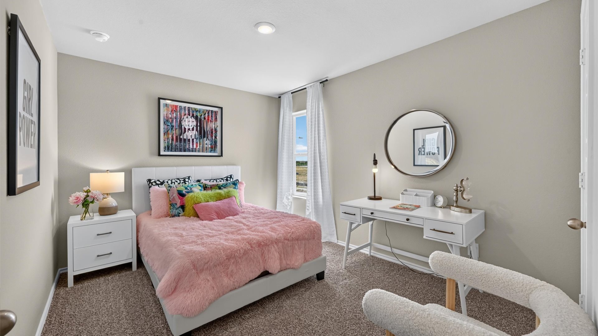 Bedroom 3 staged as girl's room