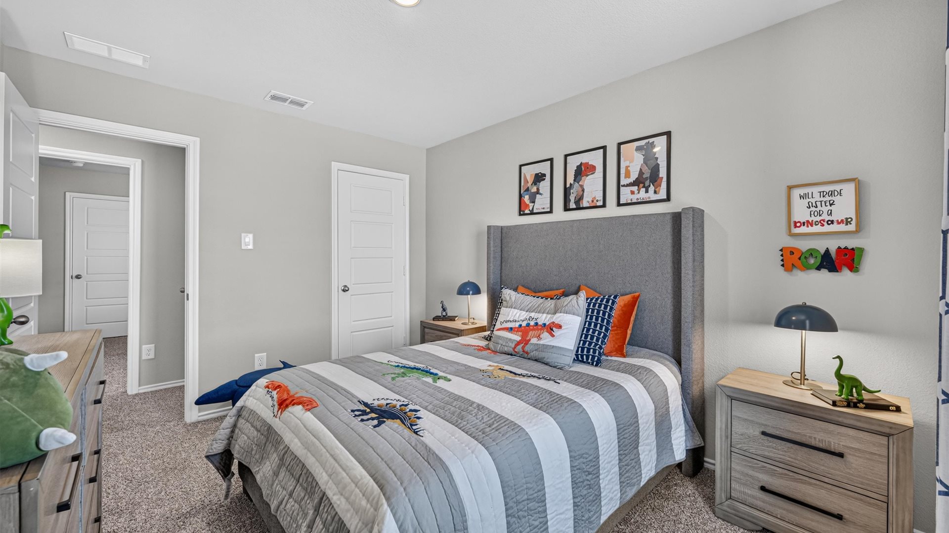 Bed 5 staged as kid's room