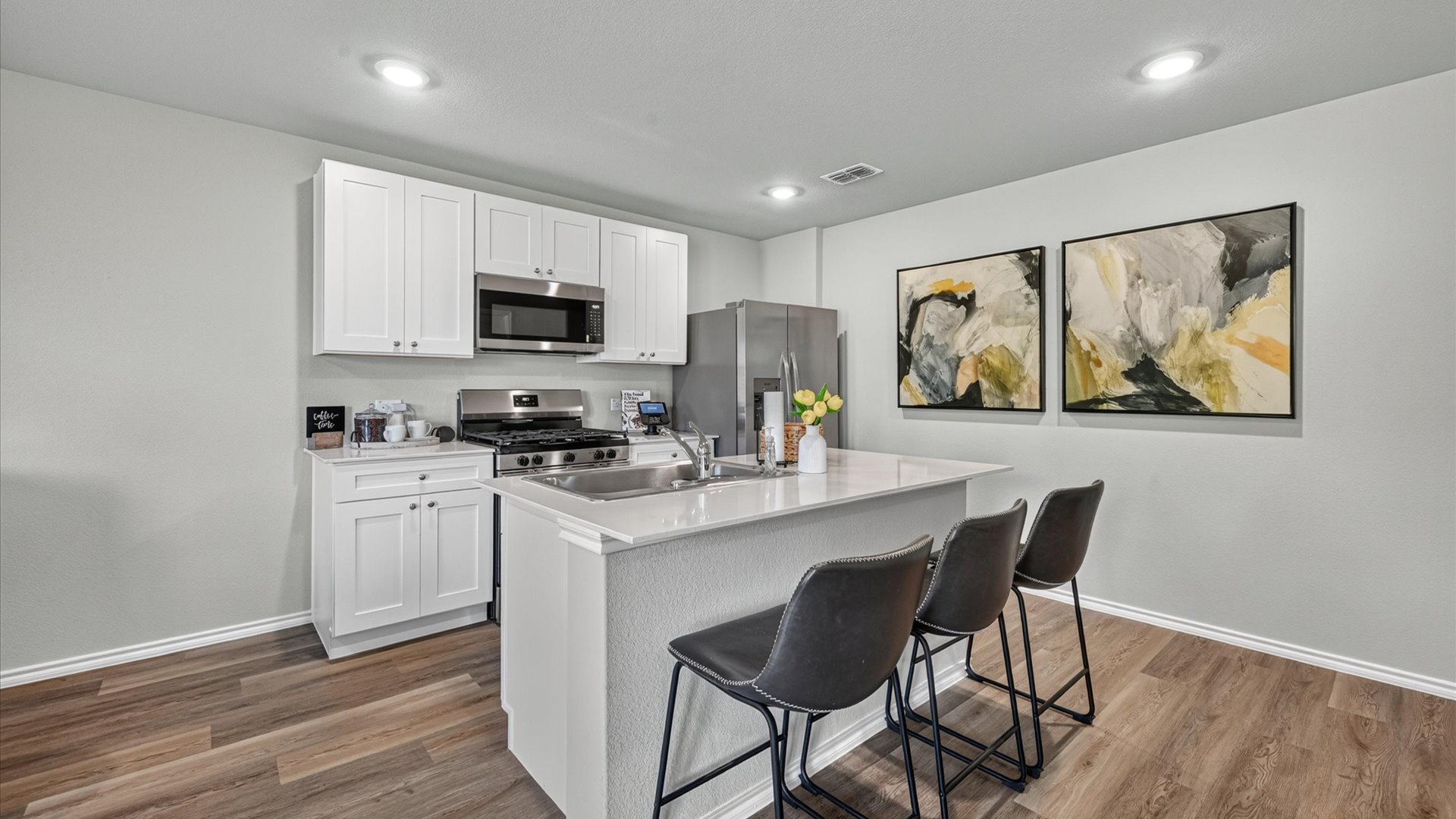 Kitchen island with seating area
