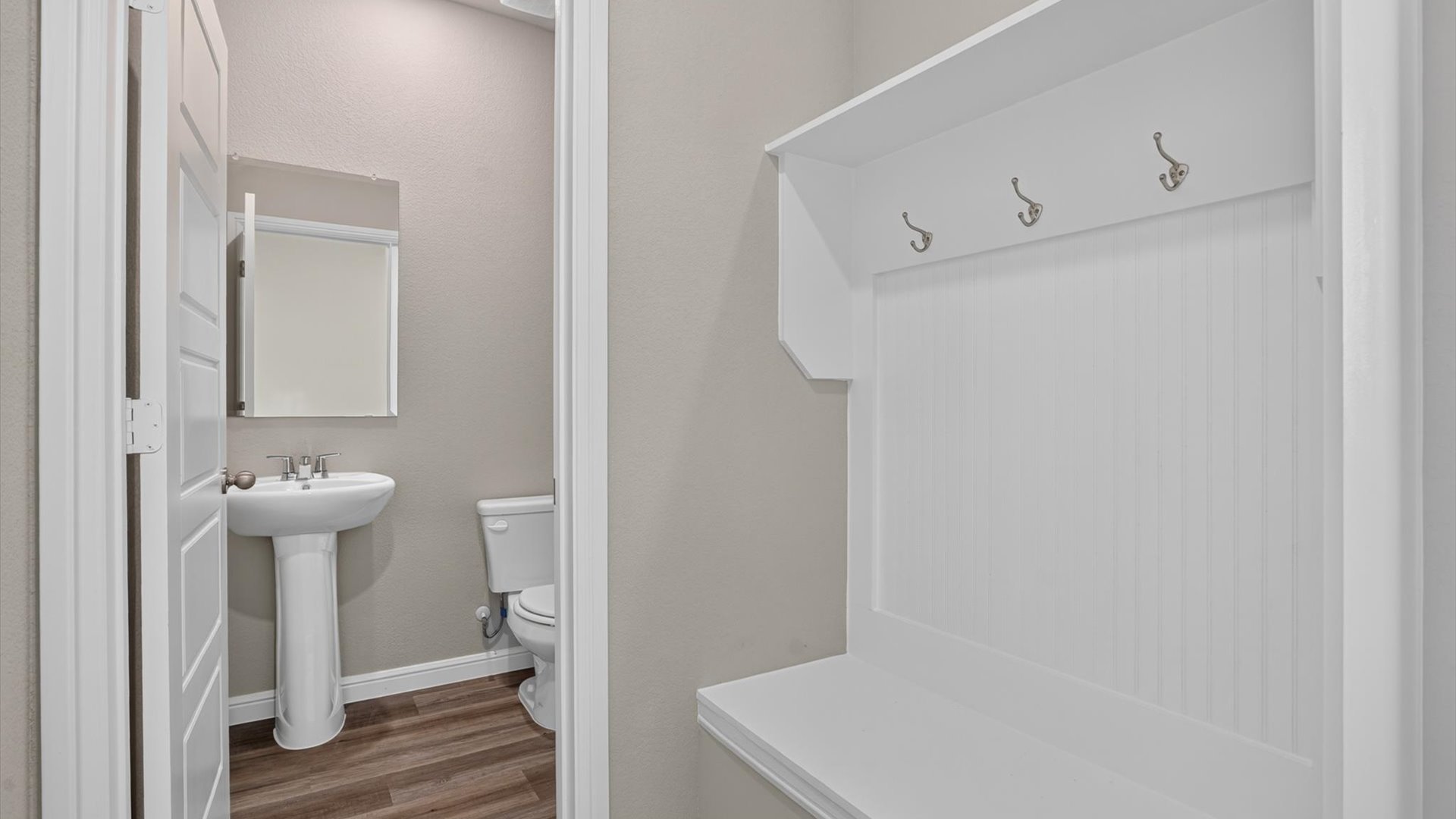 Mudroom and half bathroom