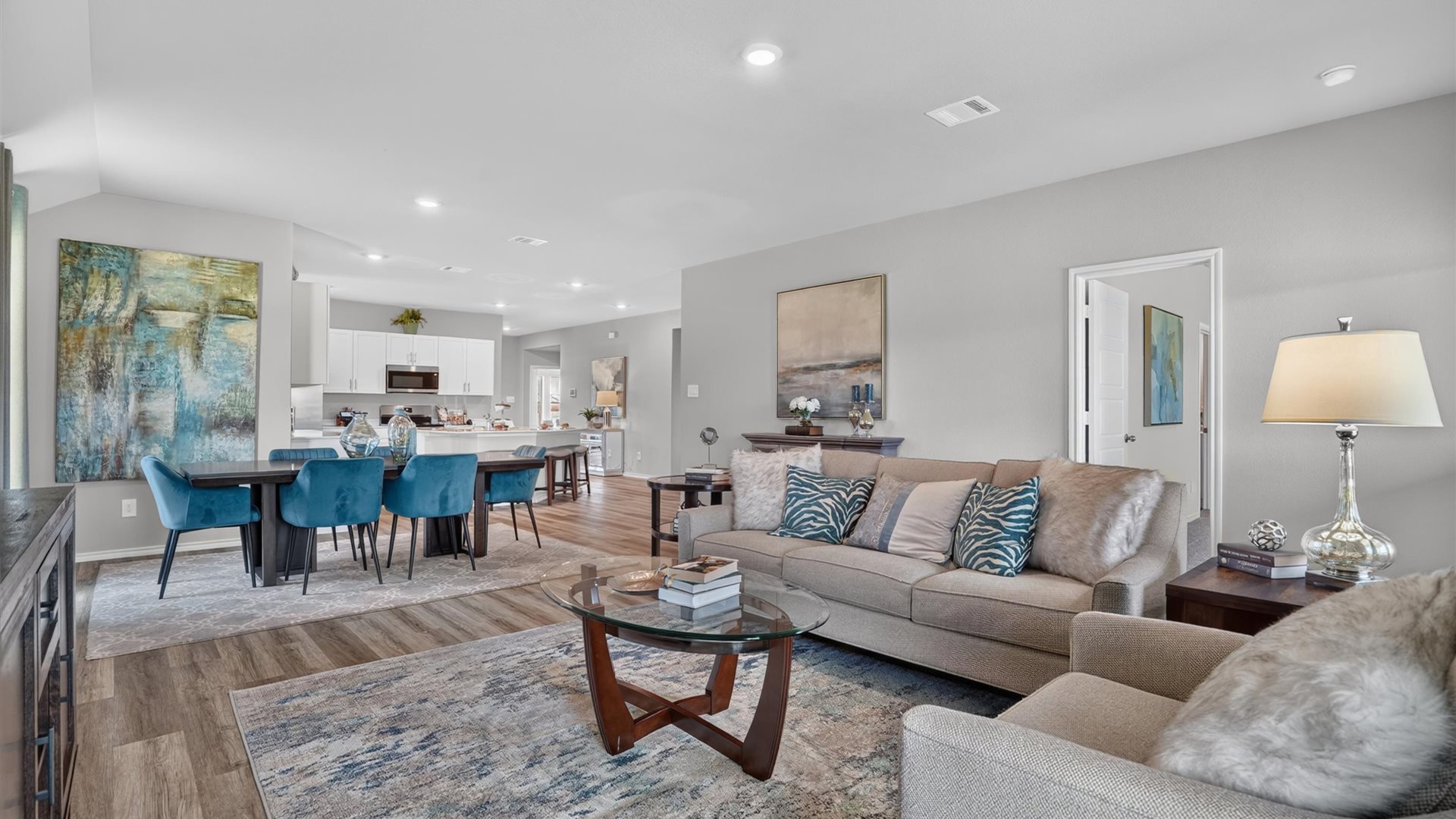 Spacious open concept living, kitchen, and dining