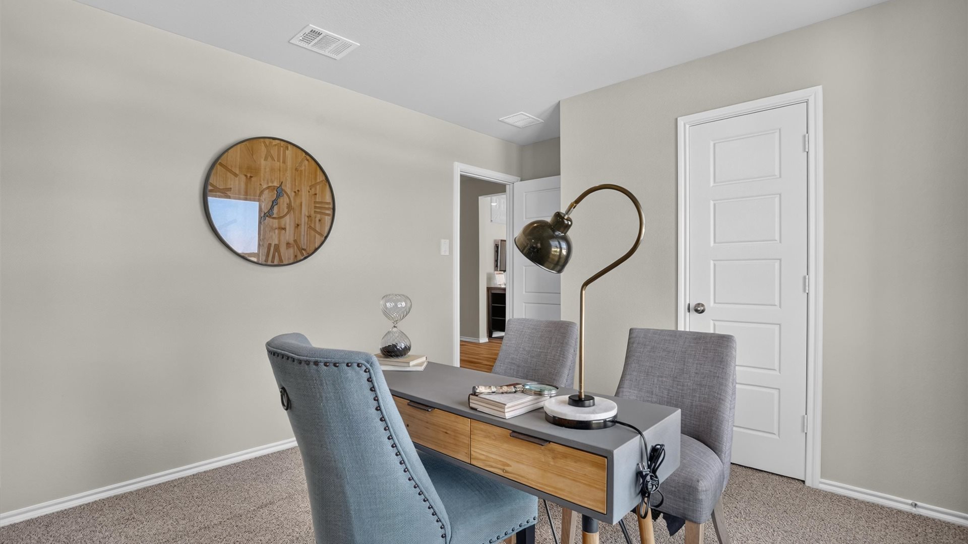 Bed 4 with plush carpet floors and spacious closet