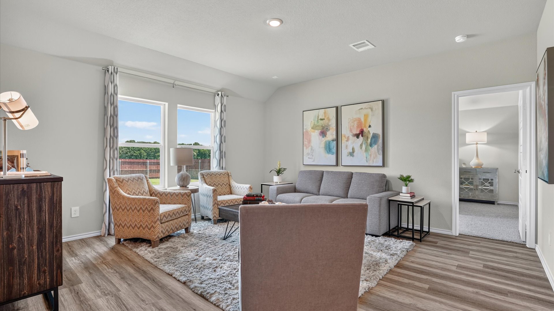 Spacious open living and family room