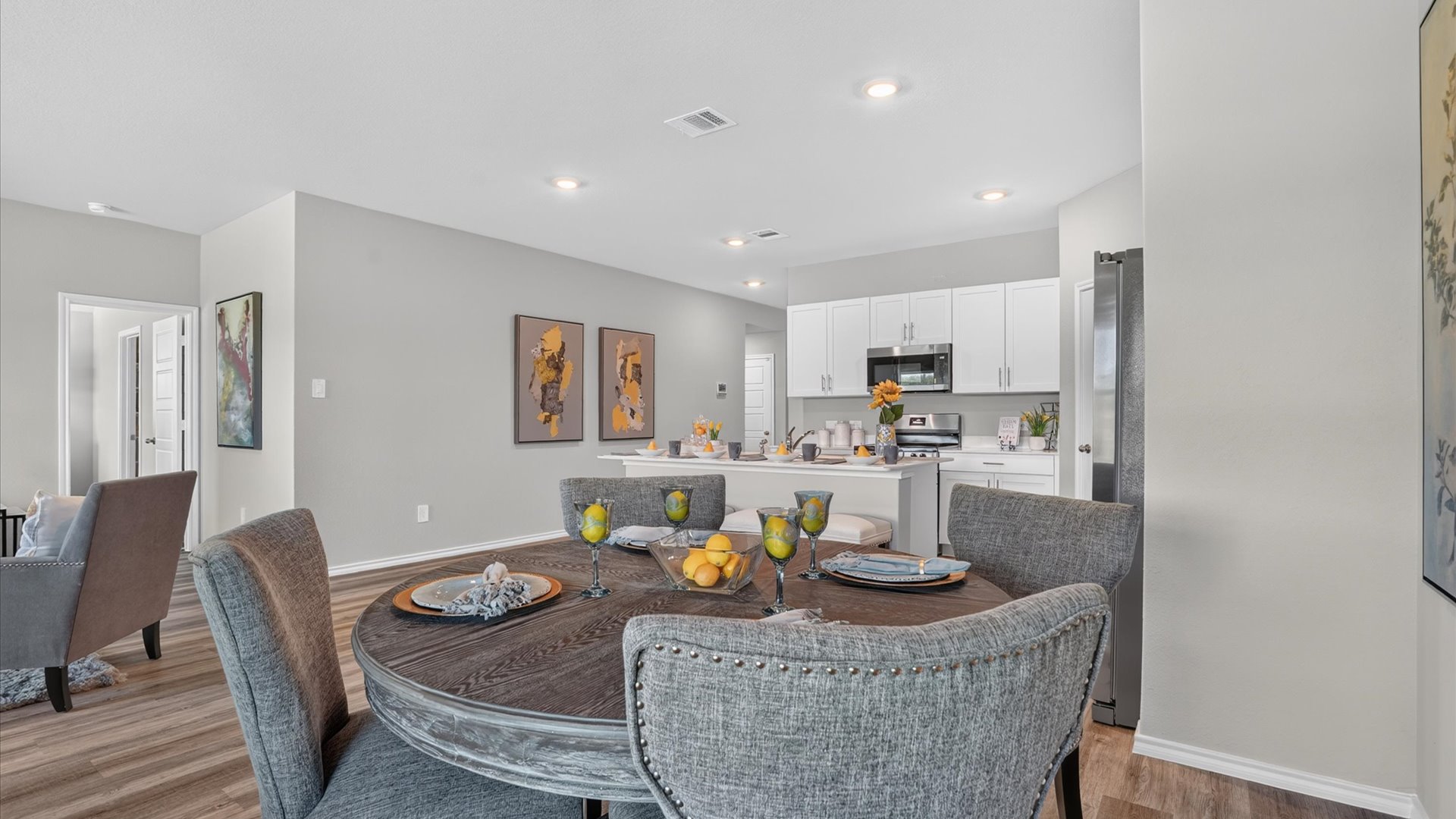 Open kitchen and dining