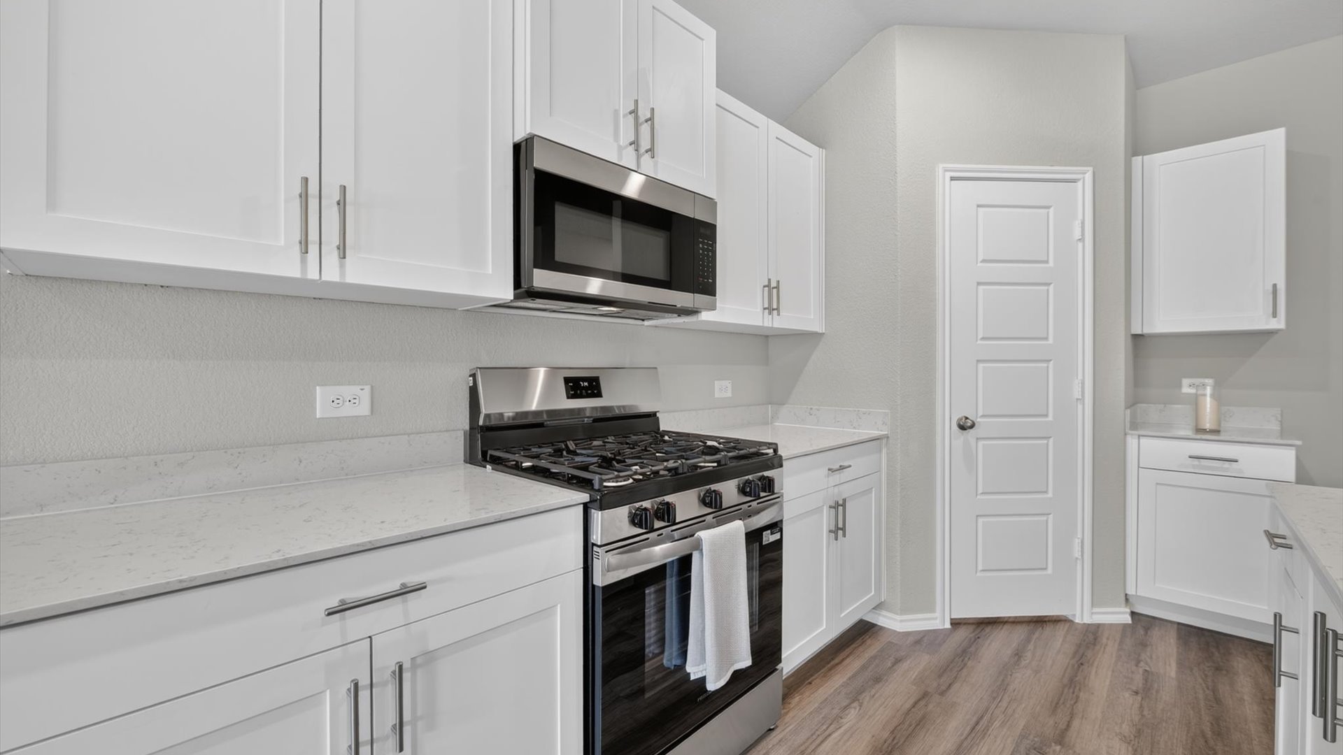 Kitchen with stainless steel appliances