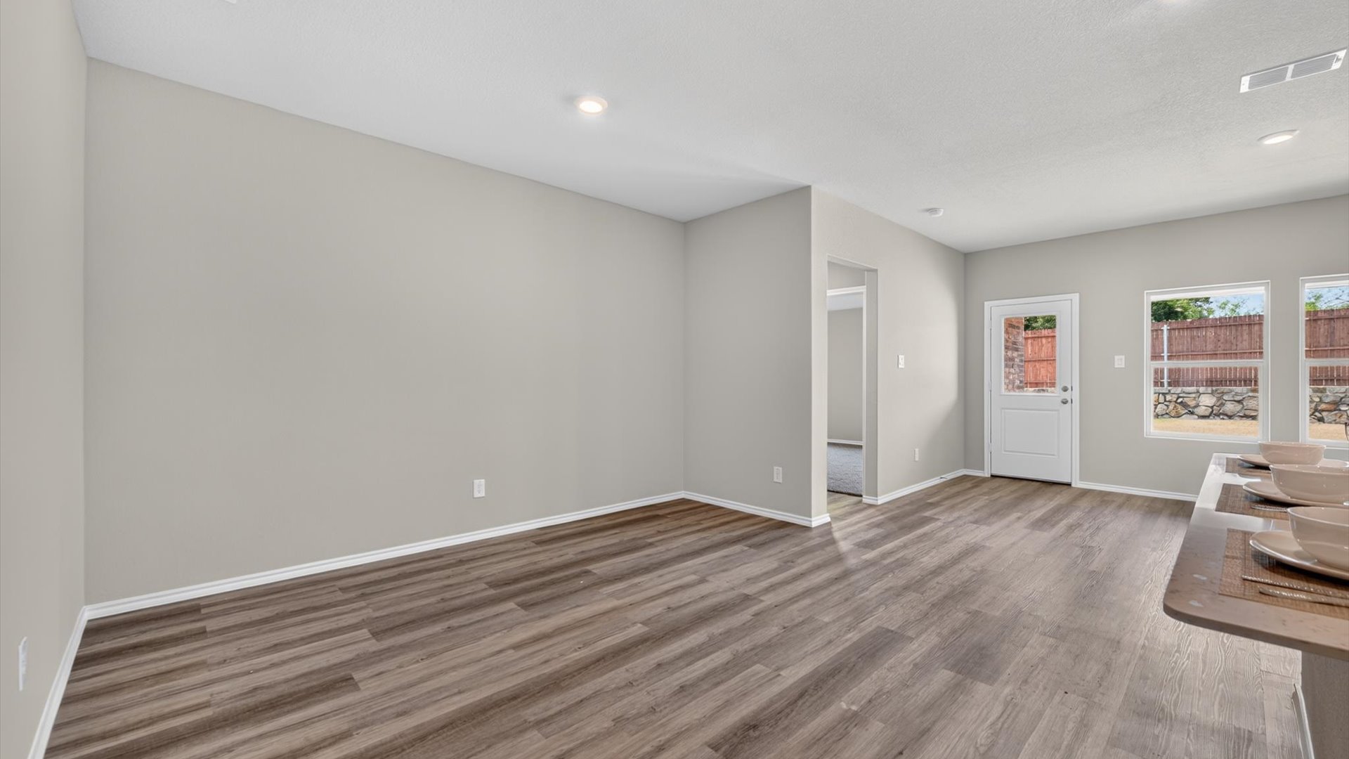 Dining and living area