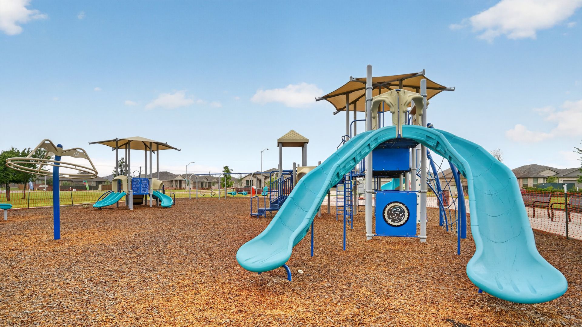 Terra Trace community playground with two play structures