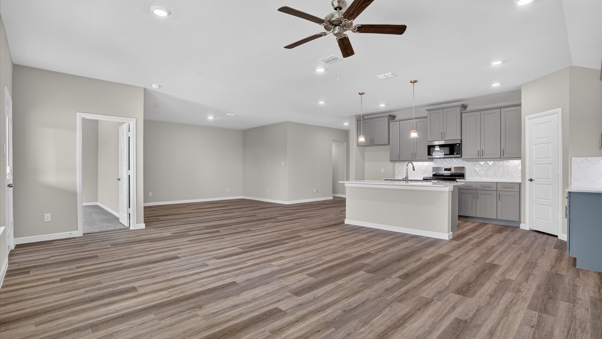 Open concept kitchen and dining
