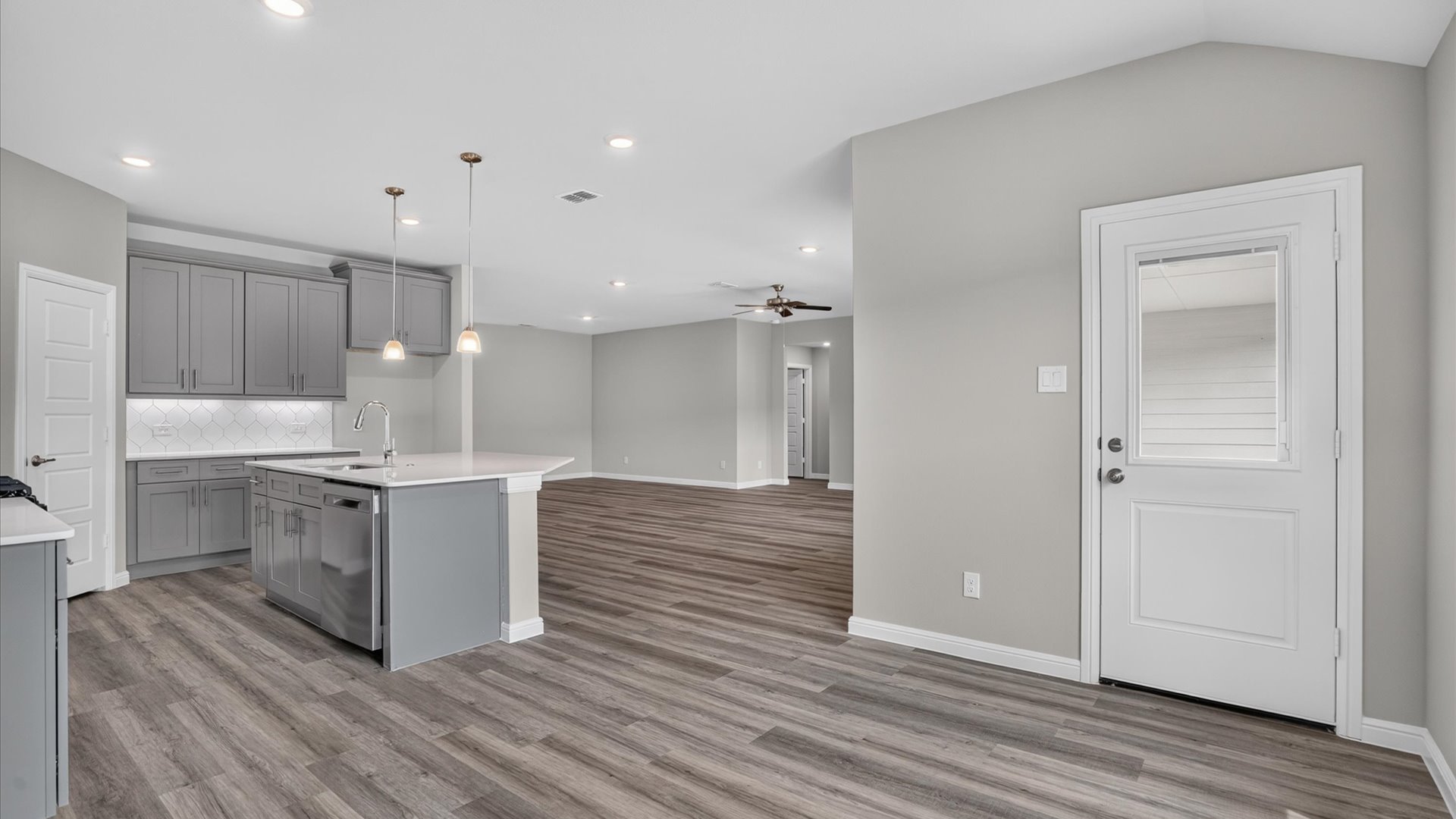 Open kitchen and dining