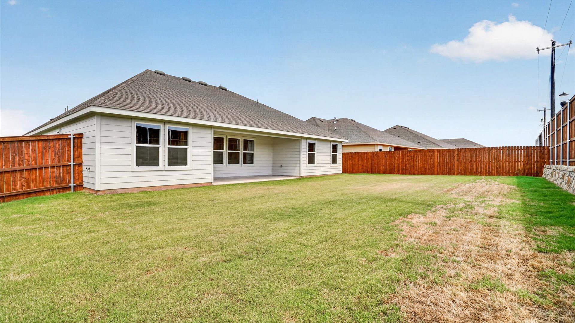 Spacious backyard and patio