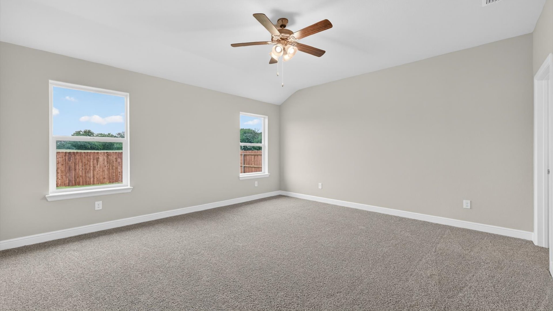 Bedroom 1 opening to living and family space