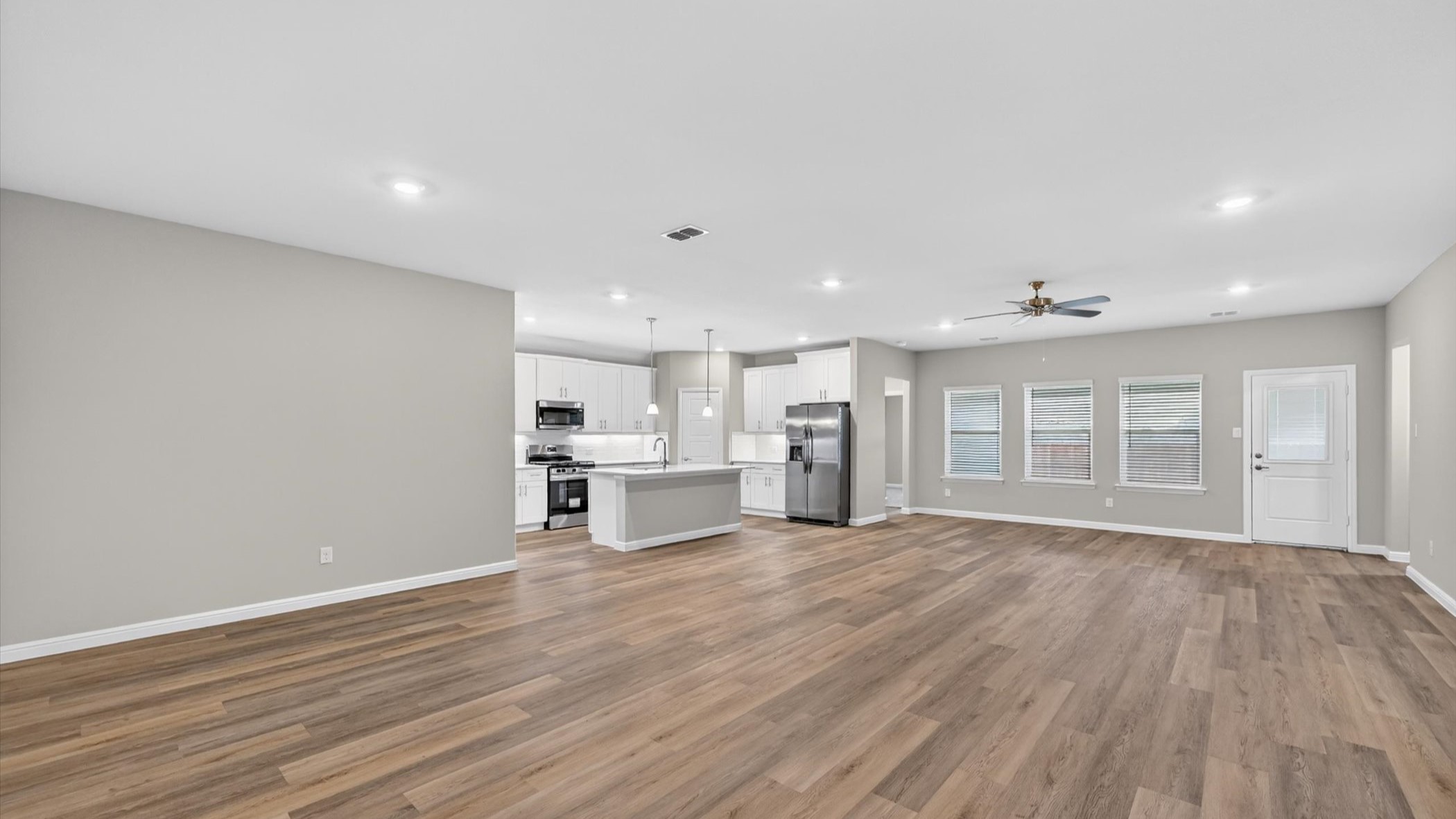 Open concept living and family space