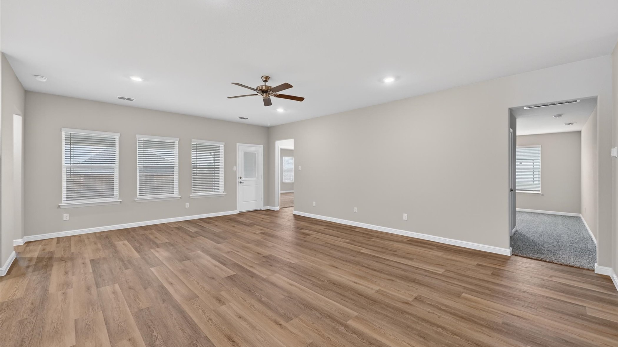 Open family and living room
