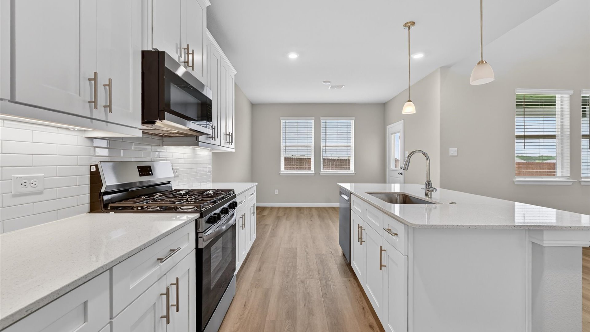 Kitchen with stainless steel appliances