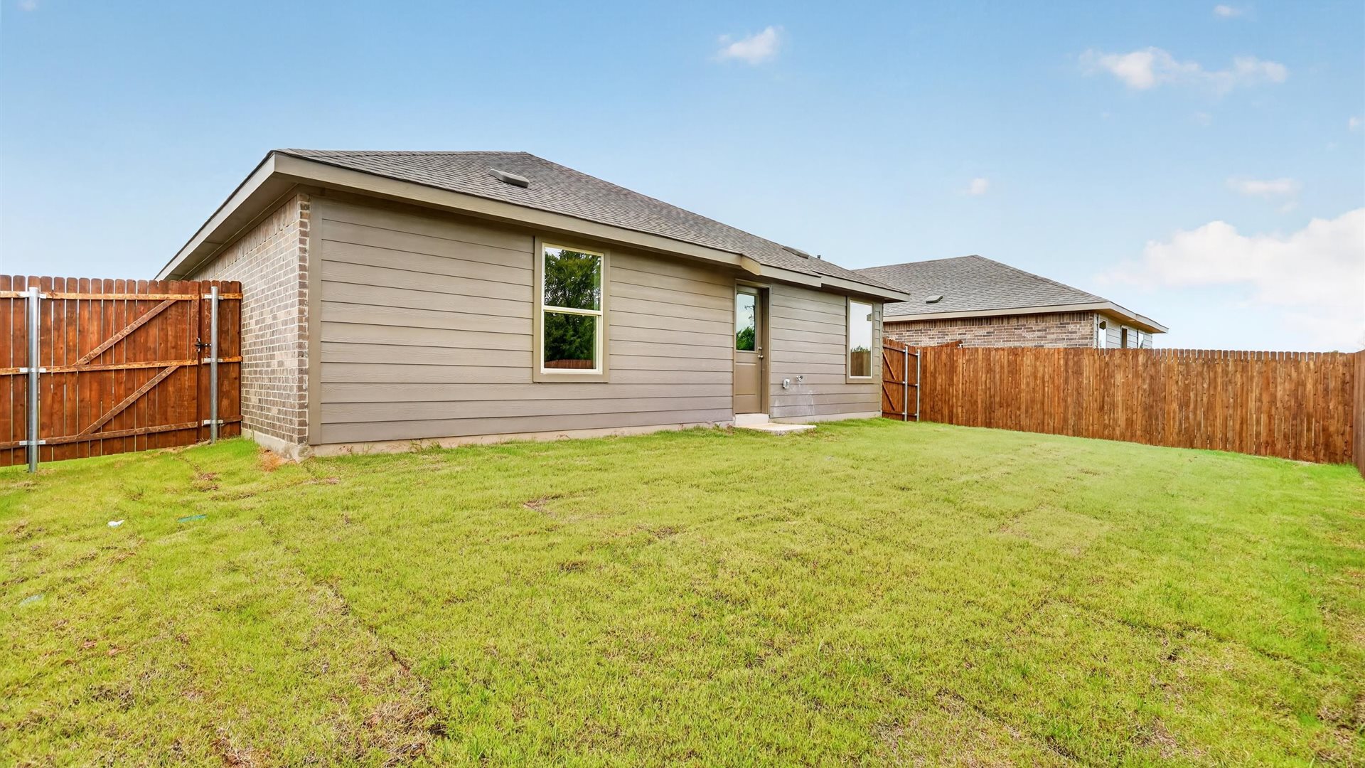 Backyard with sod