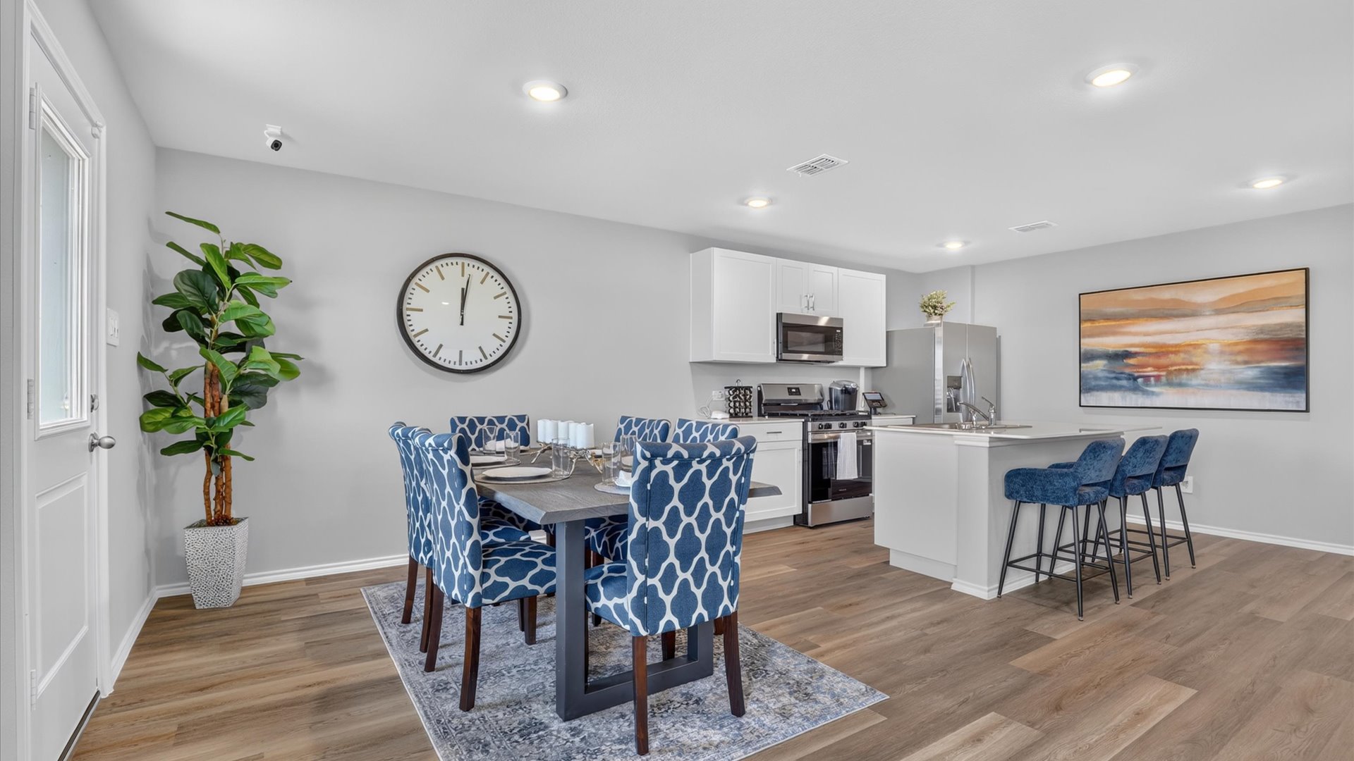 Open concept kitchen and dining