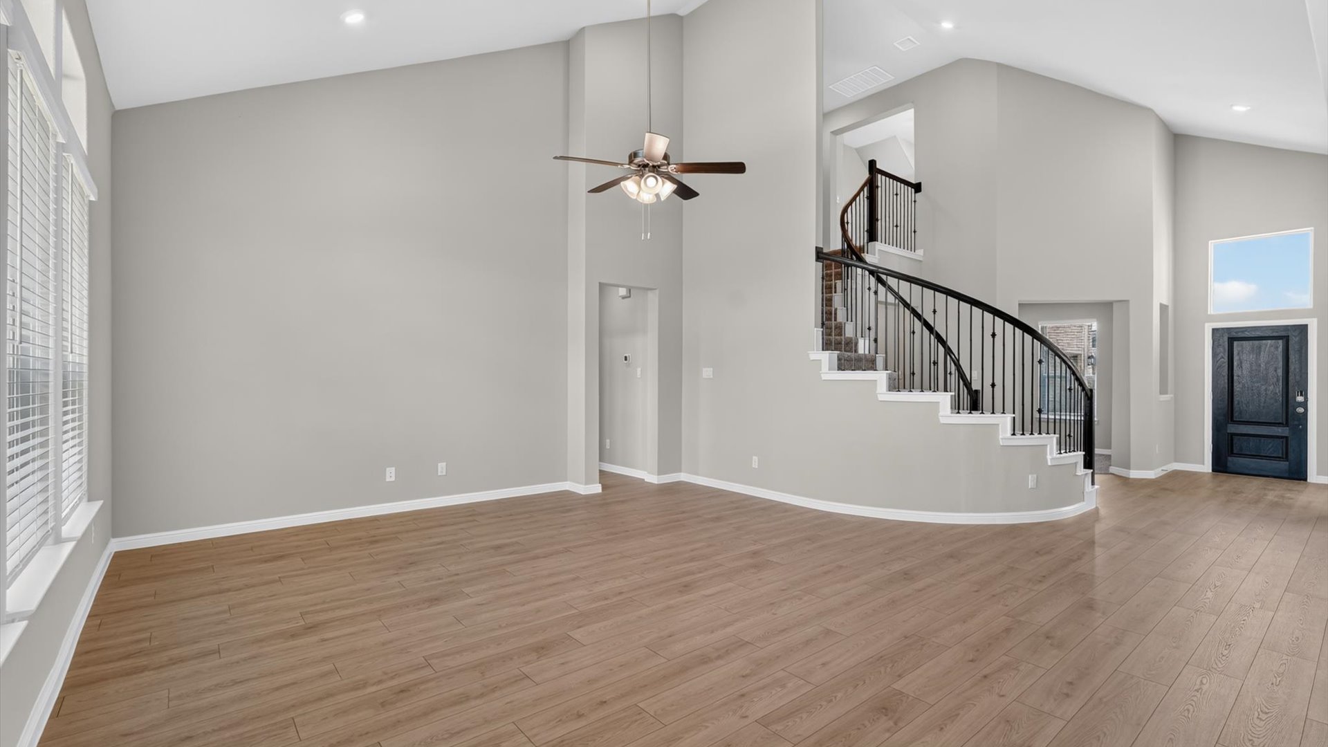 Open living and family room
