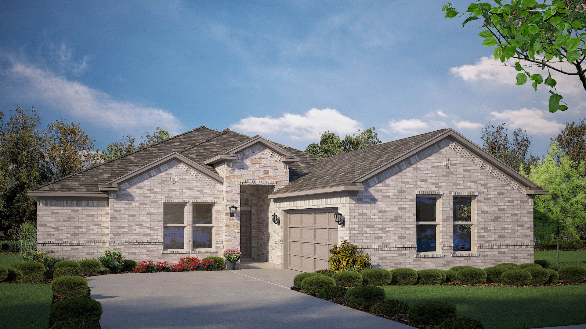 Exterior of single-family timeless brick home