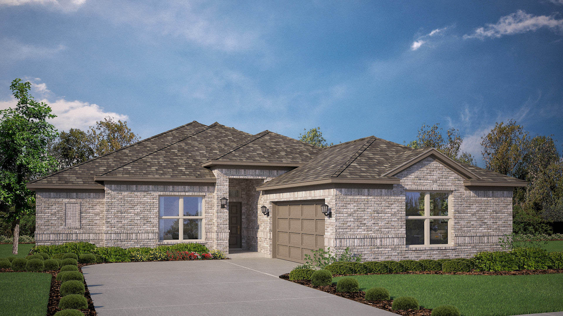 Single-story classic brick family home