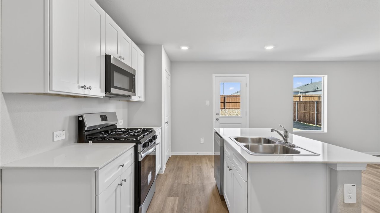 Kitchen with stainless steel appliances