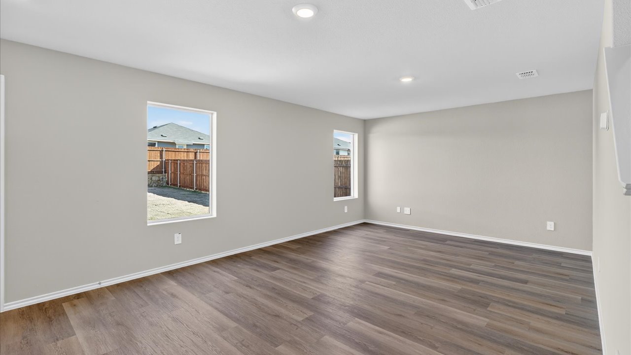 Open living and family room