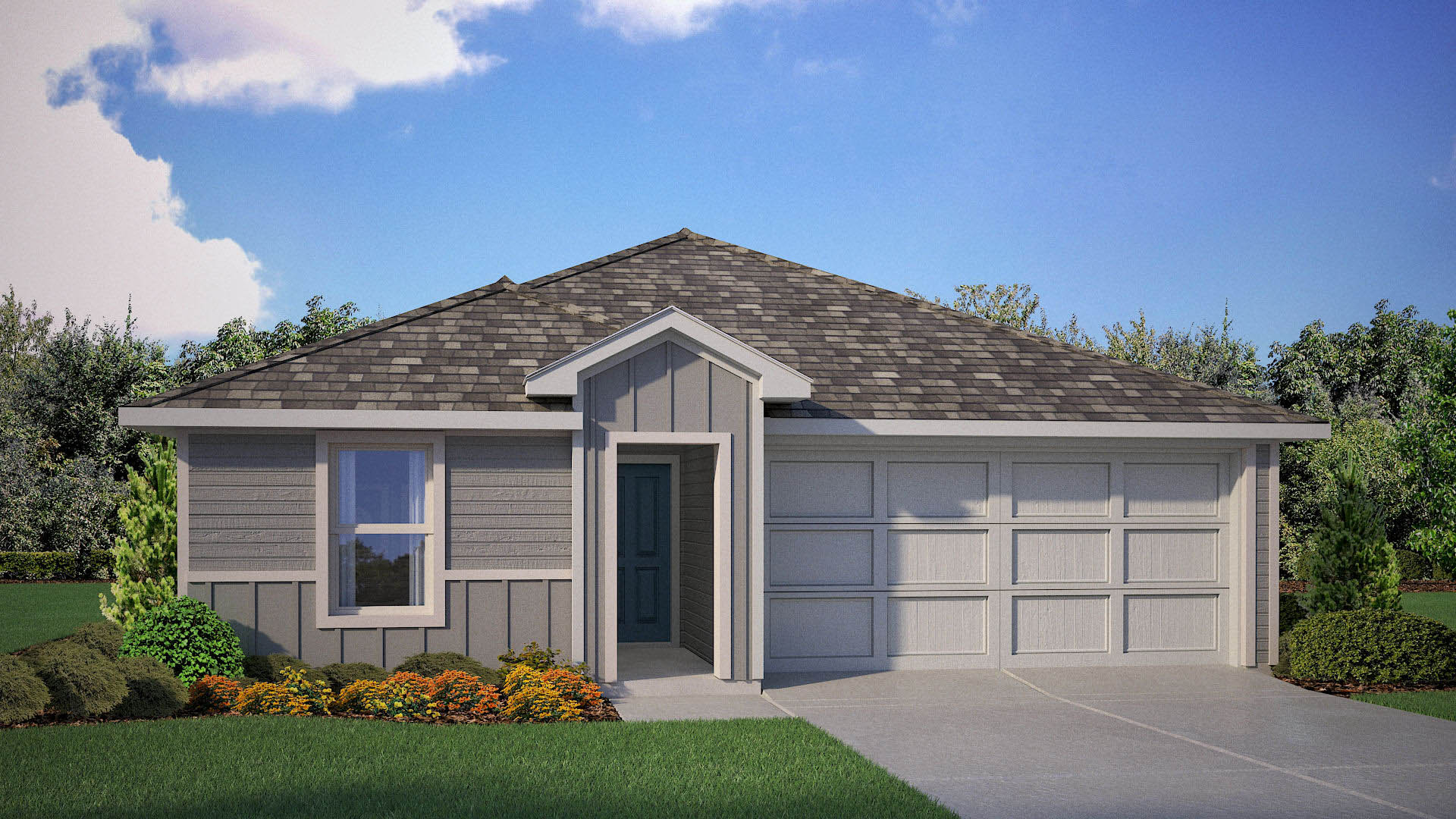 Exterior rendering of single-story Anderson X elevation