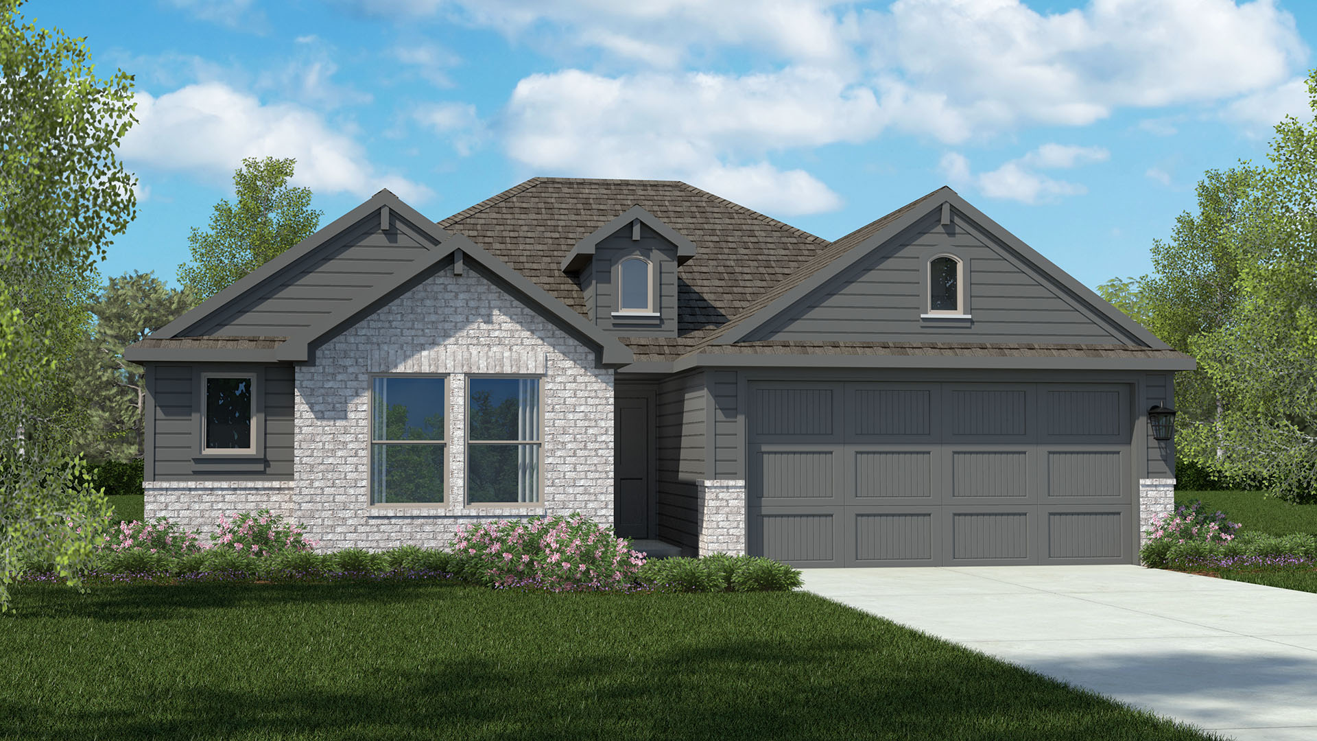 Exterior rendering of Bellvue plan elevation Z