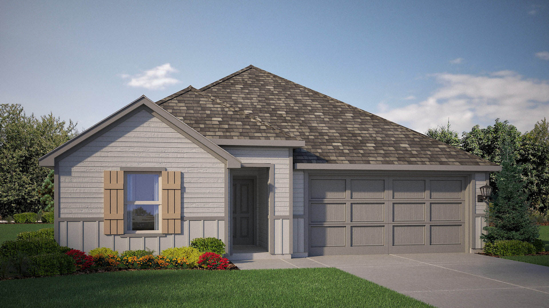 Exterior rendering of Lakeway elevation T