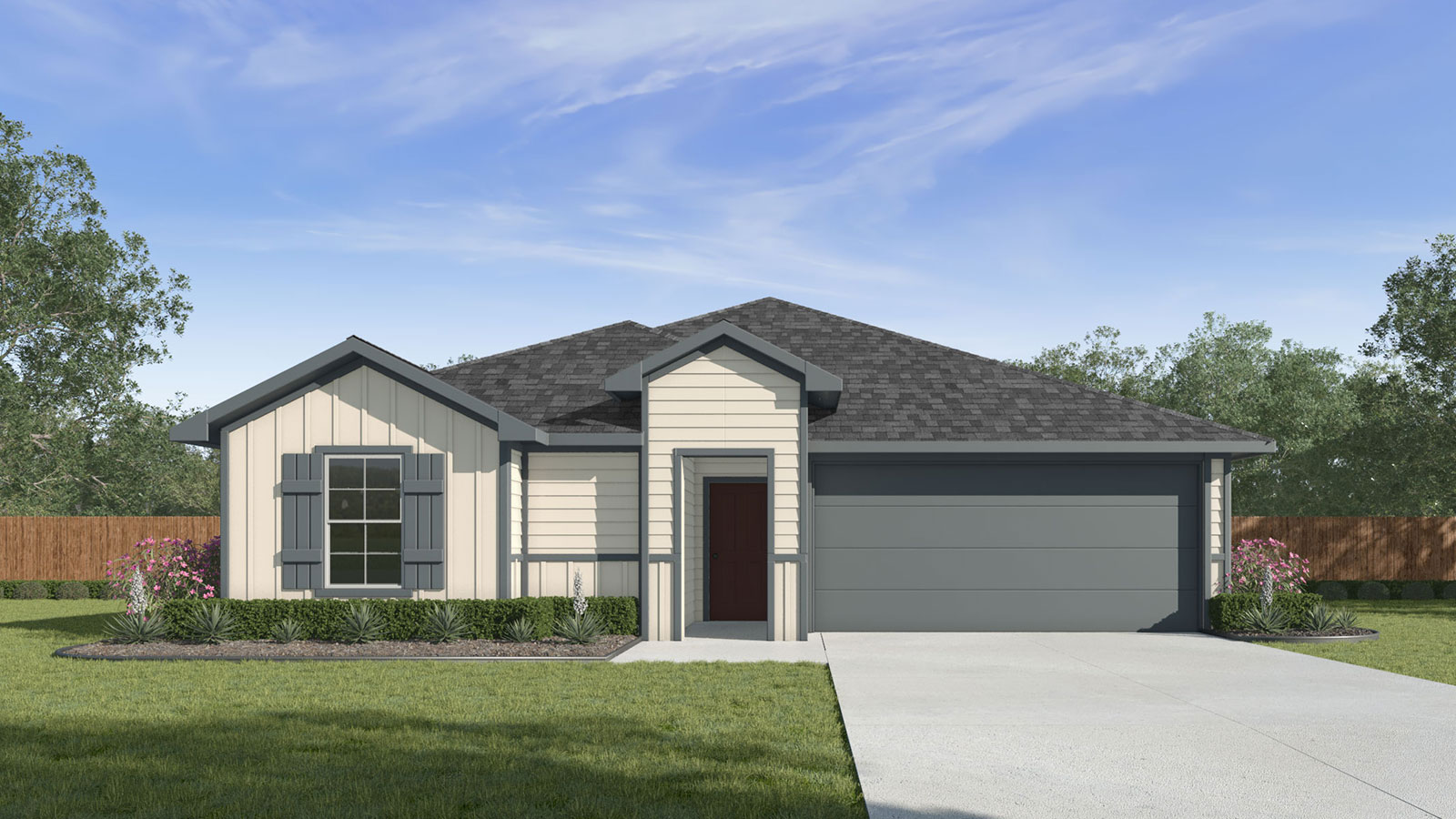 Swenson Heights Ashburn floorplan K elevation with farmhouse exteriors