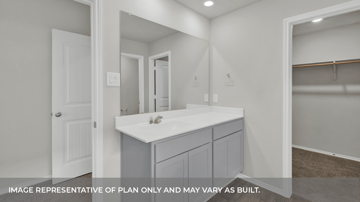 Main bathroom with vanity.