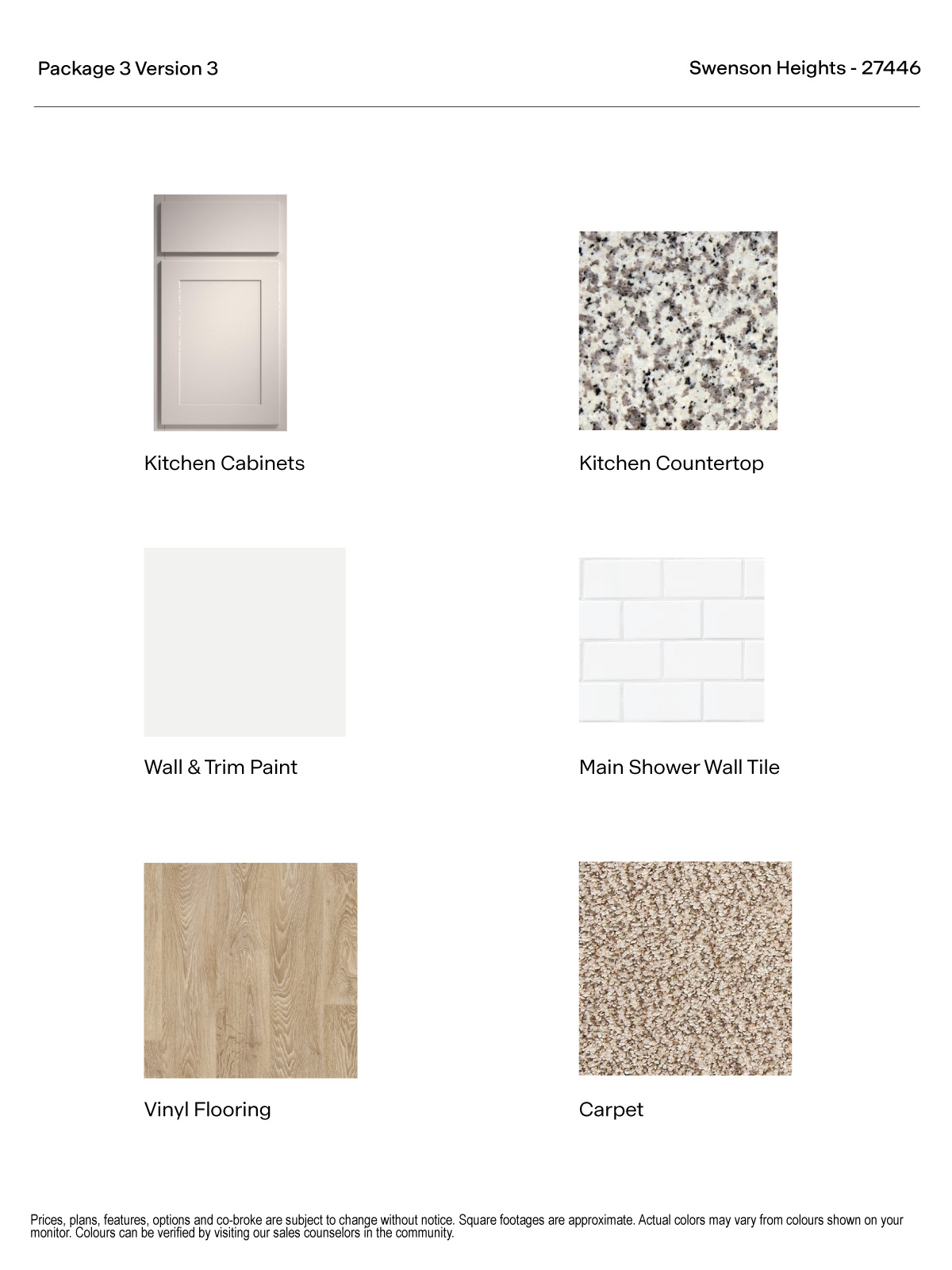 SwensonVersion 3 Package 3 - Gray cabinets, granite countertops, and vinyl flooring